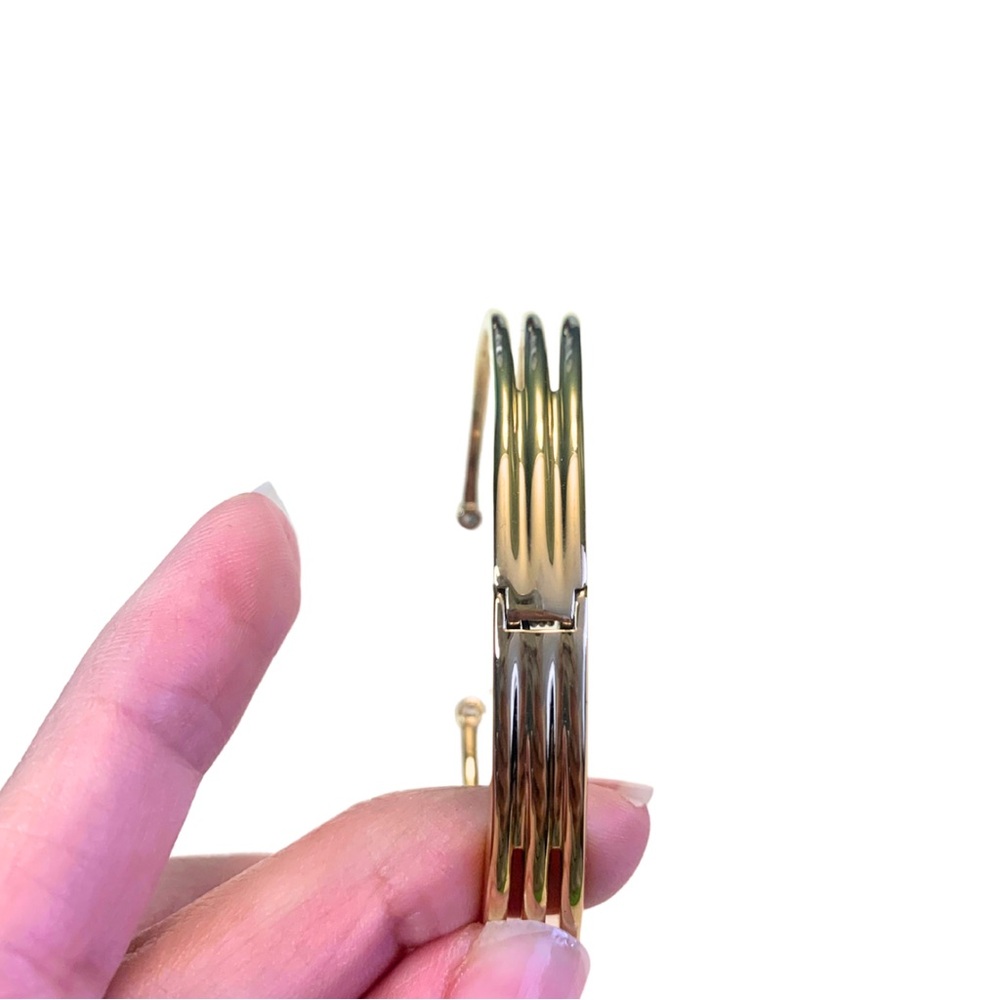 Michael Kors Adjustable Gold Statement Cuff Cryst… - image 3